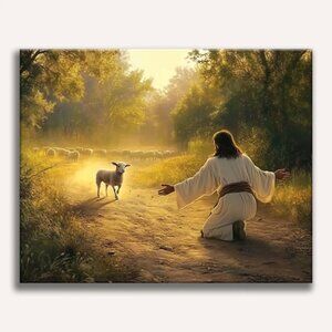 Number Artist Paint by Numbers Complete Kit~JESUS LAMB'S WELCOME~New~Retail $55